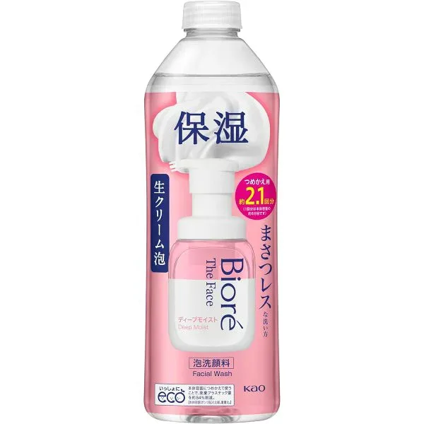 【花王】ビオレ ザフェイス 泡洗顔料 ディープモイスト つめかえ用 340ml【洗顔】【Biore】【まさつレス】