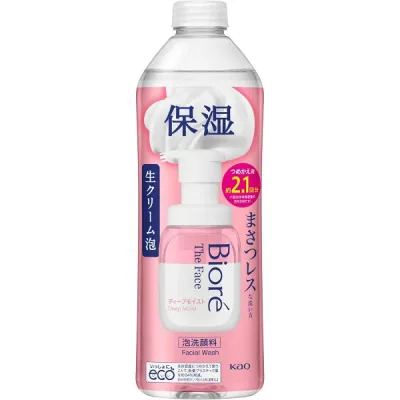 【花王】ビオレ ザフェイス 泡洗顔料 ディープモイスト つめかえ用 340ml【洗顔】【Biore】【まさつレス】