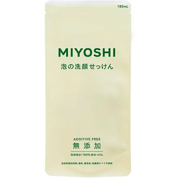 【ミヨシ石鹸】無添加 泡の洗顔せっけん 詰替用 180mL【洗顔】【無添加】【MIYOSHI】