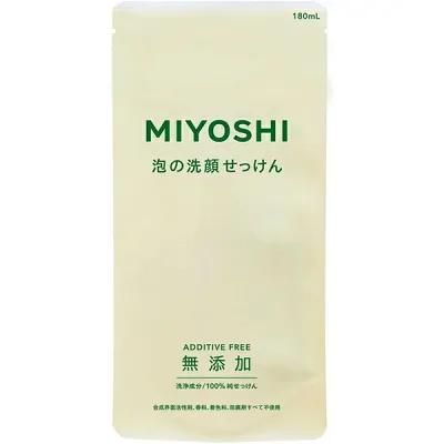 【ミヨシ石鹸】無添加 泡の洗顔せっけん 詰替用 180mL【洗顔】【無添加】【MIYOSHI】
