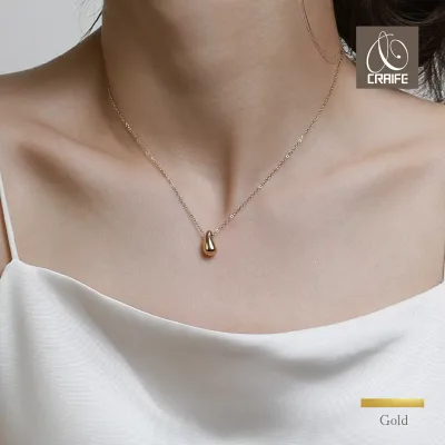 ネックレス 金属アレルギー対応 サージカルステンレス 18K K18 コーティング チェーン 雫 しずく ドロップ レディース 大人 エレガント ジュエリー プチプライス高見え CRAIFE