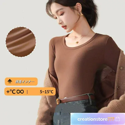 裏起毛 カットソー 裏起毛カットソー 裏起毛 長袖インナー あったかインナー レディース 秋冬 カットソー レディース トップス 長袖 インナー 冬