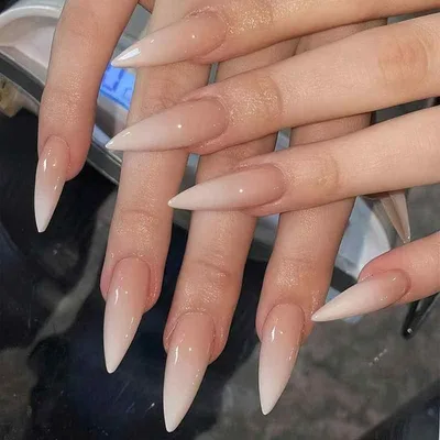 Nail Tip Ladies False Nails Pointed Nails Long Point Feminine Subtle Pink Gradient White Simple Elegant Manicure Coming of Age Ceremony Wedding Event Stylish False Nails Party Daily Use Accessories Trend Nail Art Supplies Design