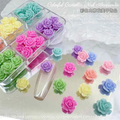 ネイルパーツ ネイルアート アクセサリー デコレーション カメリア 薔薇 花 DIY 樹脂 ハンドメイド 素材 手芸 ヘアピン ピアス イヤリング 飾り付け 立体感 おしゃれ かわいい 雑貨 小物 クラフト用品 デコパーツ ジュエリー パーツ