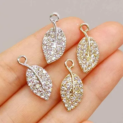 アクセサリーパーツ ネックレス ペンダント トップ ペンダントヘッド 合金 樹木 葉 モチーフ ジルコニア ストーン付き チャーム 用 クラフト用 手芸 DIY素材 ジュエリー ネックレス用 ブレスレット用 ヘアアクセサリー用 華やか エレガ