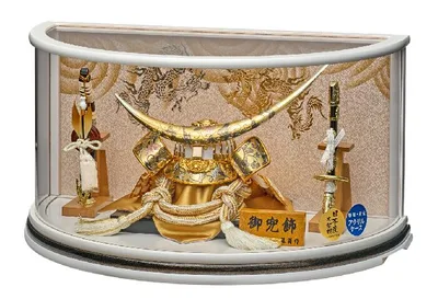 五月人形 端午の節句 兜ケース 藤翁作 白銀 伊達政宗の兜 v225-715 アクリルケース コンパクト 軽量 送料無料