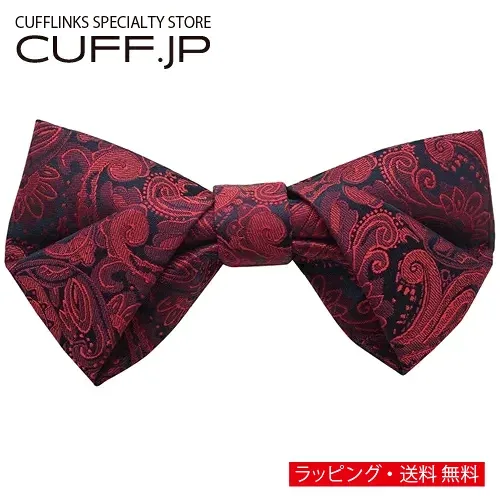 レッド ネイビー ペイズリー 変形 プランプ 蝶ネクタイ ボウタイ 簡易装着タイプアクセサリー メンズジュエリー ジュエリーギフト プレゼント お祝い 結婚式 礼服 結婚式 冠婚葬祭 ビジネス スーツ メンズ 男性 彼氏 夫 新生活 父の日 バレンタイン