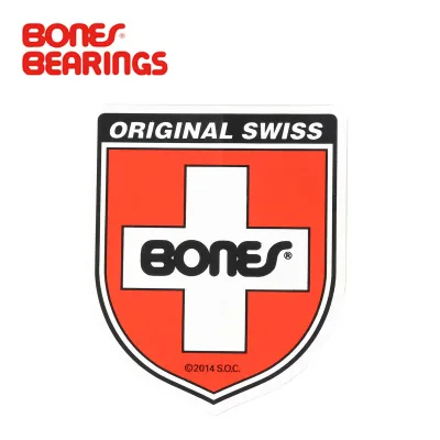 ボーンズベアリング スケボー ステッカー │S 5x6cm│ Bones Bearings Swiss Shield Sticker シールスイスシールド ブランド ロゴ スケートボード スケート スケボー