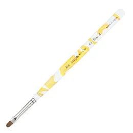 Bio ジェルブラシ #4 ラウンド イエローマーブル キャップ付き