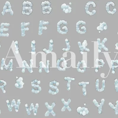 Amaily アメイリー ネイルシール No.7-9 もくもくフォント