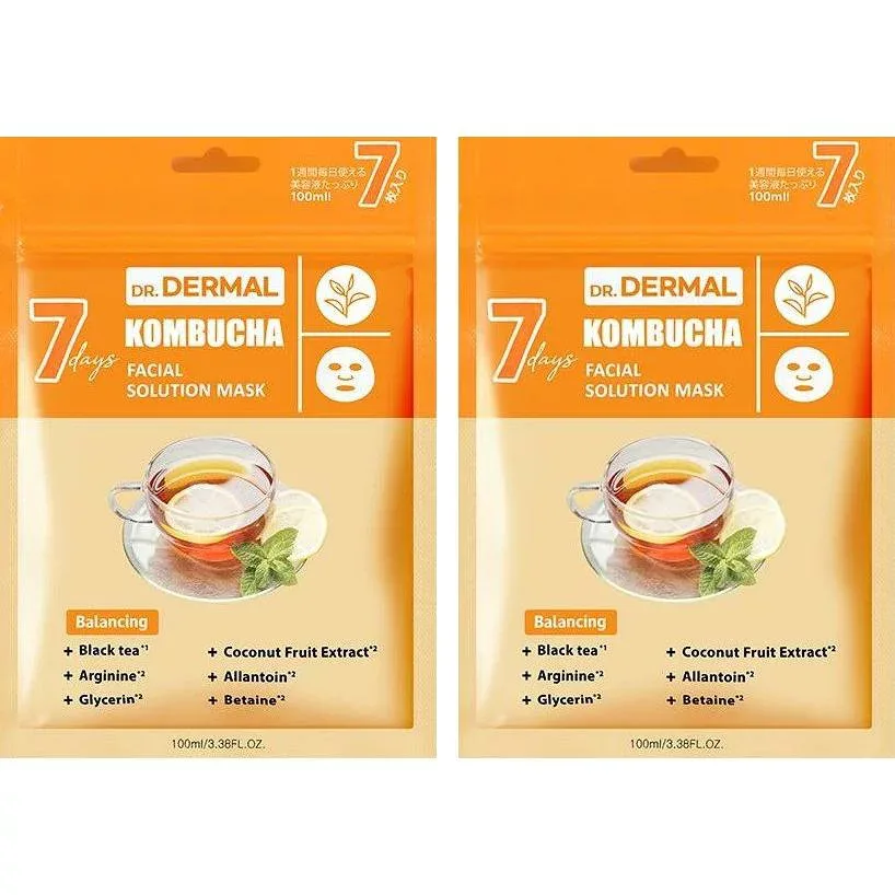 【2点セット】7DAYSドクターダーマルソリューションシートマスク・フェイスパック コンブチャ DR.DERMAL 7枚入り
