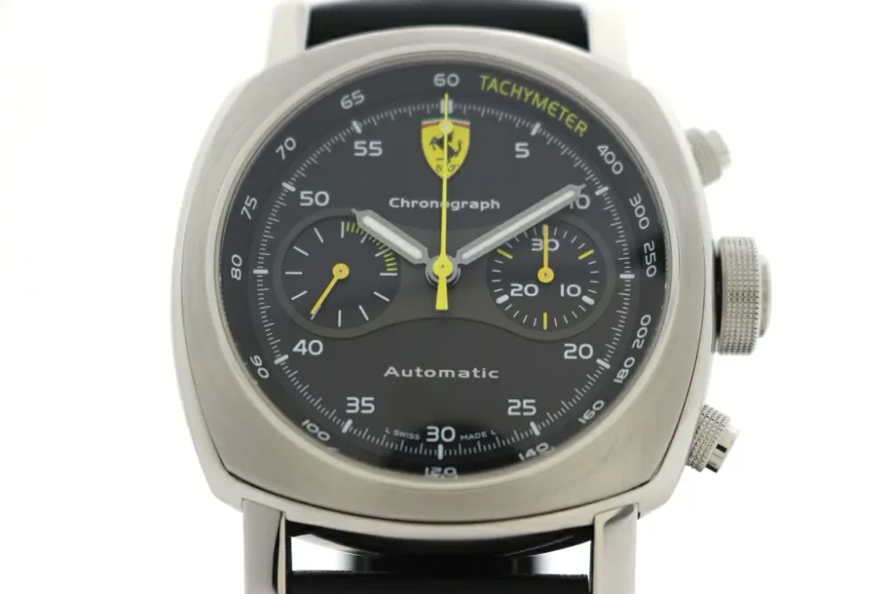 PANERAI パネライ フェラーリ スクーデリア クロノグラフ FER00008/FB413/800 ステンレススチール/レザー ブラック メンズ 自動巻き 2143100558533 【200】【中古】