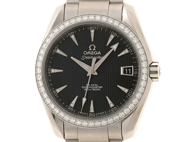 OMEGA オメガ シーマスター アクアテラ 231.15.39.21.51.001 腕時計 ステンレススチール ブラック 自動巻き レディース【中古】472