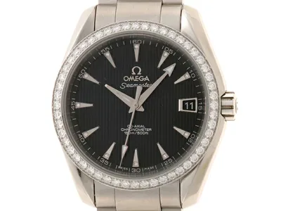 OMEGA オメガ シーマスター アクアテラ 231.15.39.21.51.001 腕時計 ステンレススチール ブラック 自動巻き レディース【中古】472
