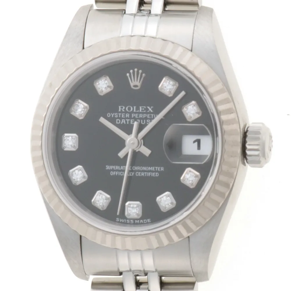 【クーポン利用で最大40,000円OFF!】ROLEX ロレックス デイトジャスト 79174G SS/K18WG ブラック 10PD 自動巻き レディース 【中古】430