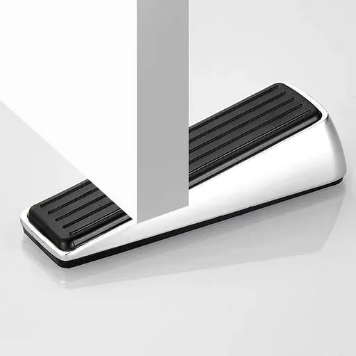 PrimeBlis ドアストッパー 差し込み式 ドア止め 引き戸 ストッパー 玄関ドアストッパー 固定 防風 室内 高耐久 ゴム製 (シルバー)