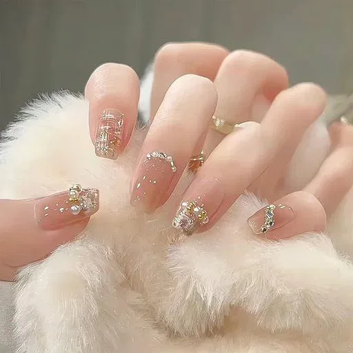XUZOOネイルチップ 3D付け爪 短め 長め かわいい おしゃれ 人気 シンプル 花嫁ネイルチップ 結婚式 つけ爪 クリスタル 蝶 立体ネイルチップ 手用のネイルチップ 付け爪 ネイルシール つけ爪…