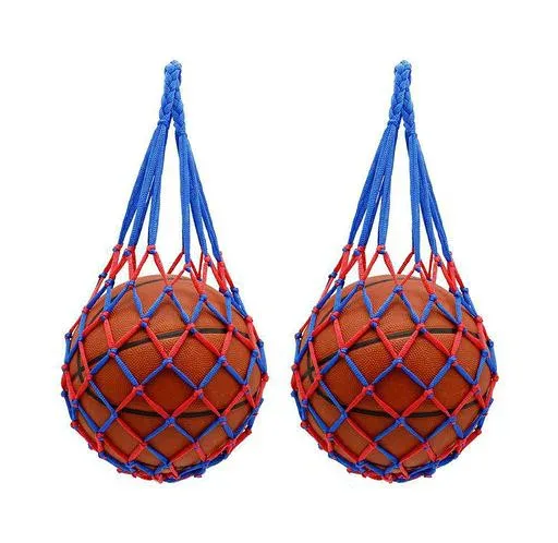 【2個セット】ボールネット ボール収納 サッカー/バレーボール/バスケットボール用 簡易ボールバッグ 網袋 持ち運び 保管用 大容量