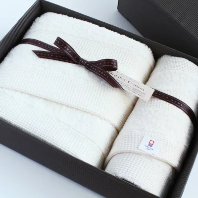 今治タオル コンテックス ワッフルボーダーimabari towel KONTEX WaffleBorderバスタオル1枚×フェイスタオル1枚ギフトセット ギフト包装無料 プレゼント ギフト