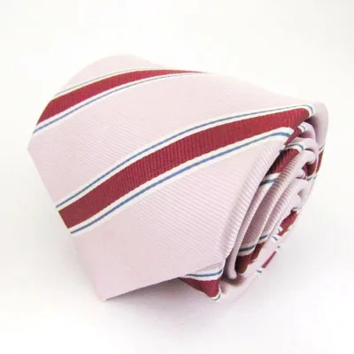 【1000円ポッキリ送料無料】シンプルフレーズクラバット ブランド ネクタイ ストライプ柄 メンズ ピンク SIMPLE PHRASE CRAVAT 【中古】