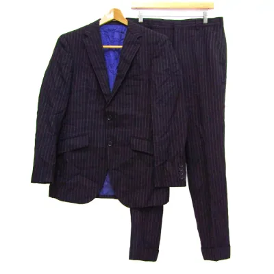 スタイル アンド モア スーツ セットアップ 上下セット INTER MODA ジャケット パンツ 記名有 メンズ フリーサイズ ブラック系 STYLE&MORE 【中古】