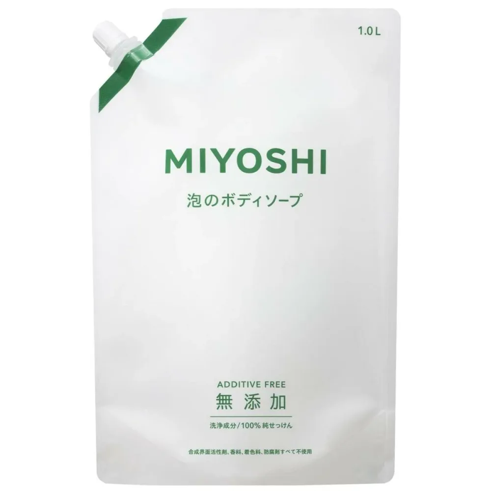 ミヨシ石鹸 無添加せっけん 泡のボディソープ スパウト 1000ml 無香料