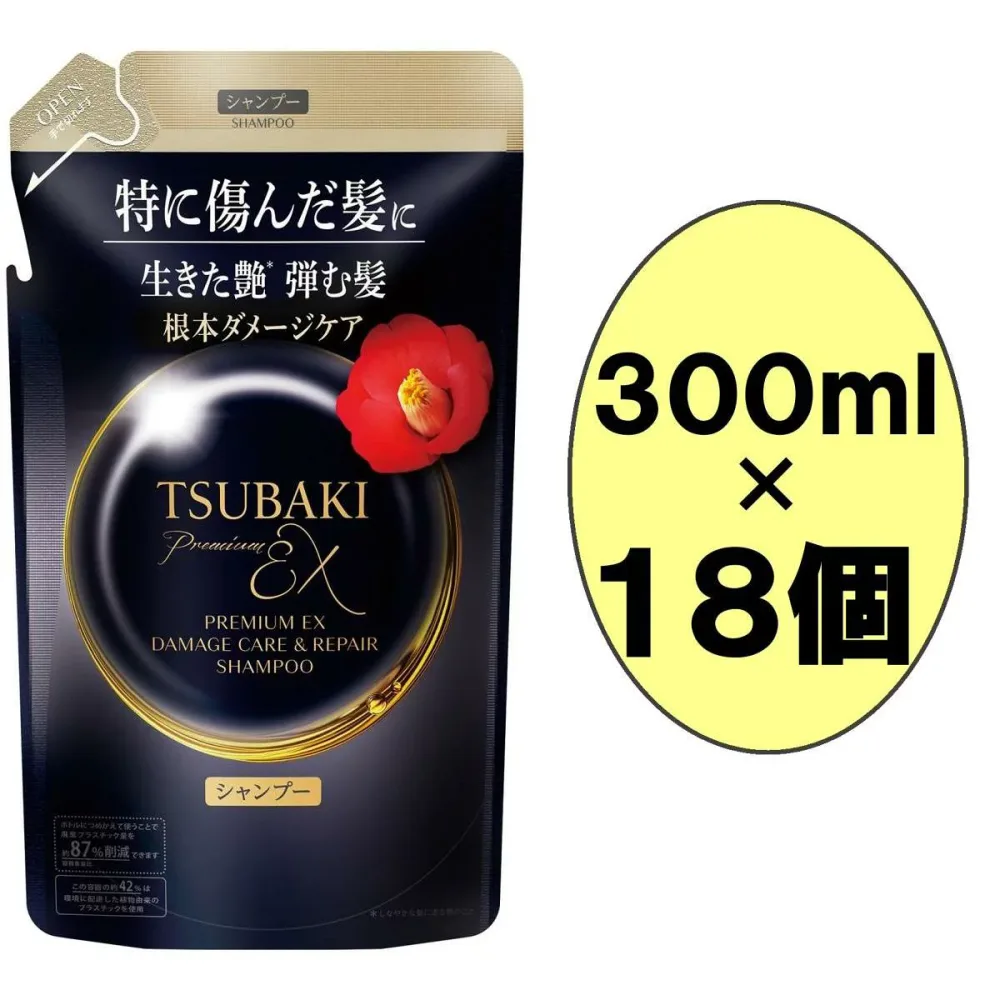 【まとめ買い】ファイントゥデイ TSUBAKI プレミアムEX ダメージケア&リペア シャンプー つめかえ用 300ml×18個