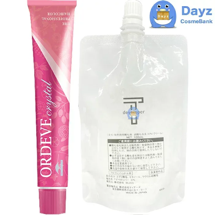 ミルボン オルディーブ クリスタル ヘアカラー モカ 【 c8-40 】 80g デベロッパー(オキシ) 6% 100mL セット 追跡可能メール便 | ヘアカラー 第一剤 第二剤 / 医薬部外品 / 白髪染め