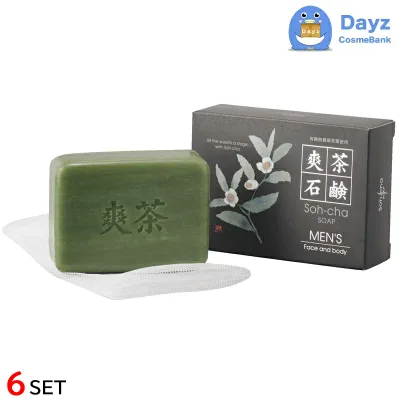 【おまけ付】爽茶石鹸 メンズ(MENS) 100g 5点セット + 1個おまけ (合計6個) | ボディ石鹸 / 固形石鹸 / お茶石鹸 せっけん 石けん 男性 臭い 足の臭い 体臭 【YG】