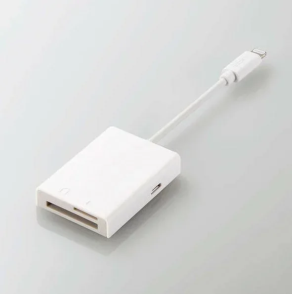 【純正品・新品】ELECOM MR-LC201WH Lightningカードリーダー/SD+microSD対応/Type-C変換アダプタ付属/ホワイト ※日時指定不可