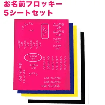 【マラソンクーポン】 名前付け 靴下 アイロン《お名前フロッキー 5シートセット》フロッキーネーム ネームオーダー お名前シール アルファベット 英字 入園 保育園 伸縮素材 シート 洋服 布用 ディアカーズ