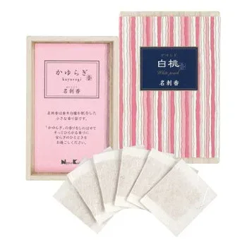 日本香堂 かゆらぎ 白桃 名刺香 桐箱6入 38471 その他ライフグッズ(趣味) 癒しグッズ・アロマ関連