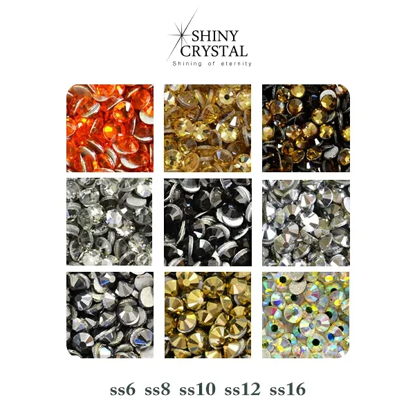 高品質ガラス製ラインストーン SHINY CRYSTAL シャイニークリスタル カラー品番21〜29(ss6〜ss16)パーツ クリスタル製 ネイル ネイルストーン ジェルネイル 推し活 デコ電 耳つぼ