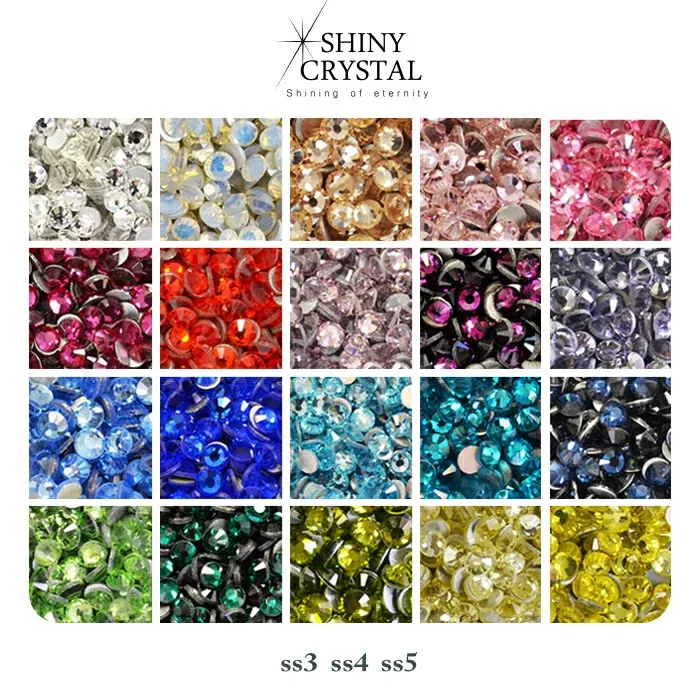 高品質ガラス製 ラインストーン SHINY CRYSTAL シャイニークリスタル カラー品番1〜20 小さめ (ss3〜ss5) クリスタル製 ネイルパーツ ジェルネイル 推し活 デコ電 耳つぼ