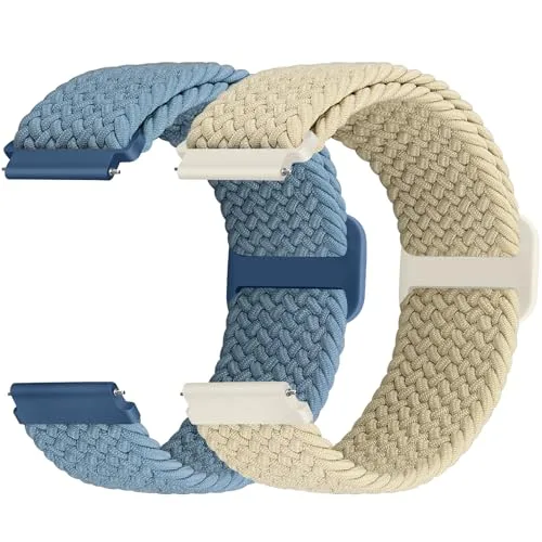 Galaxy / Garmin / Fossil / Amazfit / Huawei ベルト 22mm クイックリリース バンド ナイロン 腕時計 交換ベルト 伸縮性交換ストラップ 女性 男性