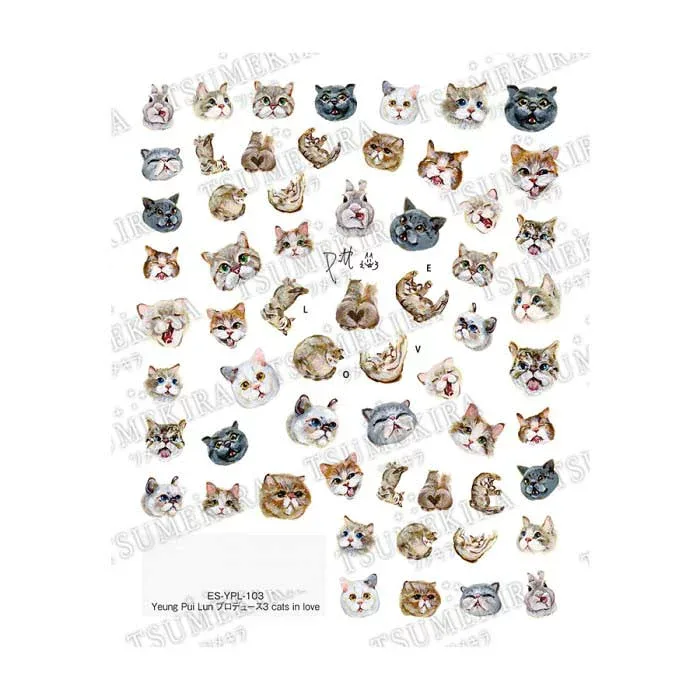 TSUMEKIRA(ツメキラ) ネイルシール es Yeung Pui Lun プロデュース3 cats in love ES-YPL-103 薄い しなやか 高品質 送料無料(普通郵便)