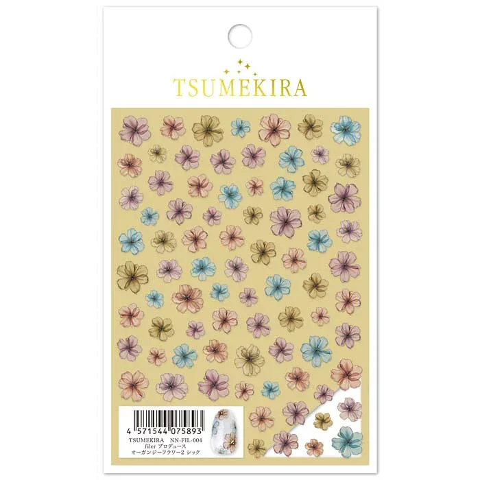 TSUMEKIRA(ツメキラ) ネイルシール filer プロデュース オーガンジーフラワー2 シック NN-FIL-004 薄い しなやか 高品質 送料無料(普通郵便)