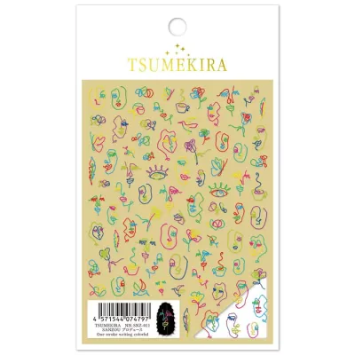 TSUMEKIRA(ツメキラ) ネイルシール SANZOUプロデュース One stroke writing colorful NN-SNZ-011 薄い しなやか 高品質 送料無料(普通郵便)