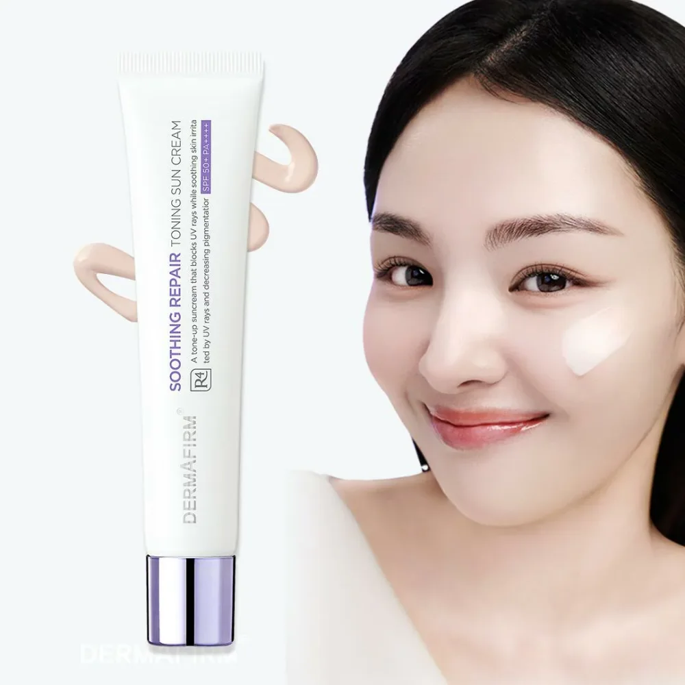 【DERMAFIRM公式】R4 トーニング サン クリーム ( 日焼け 止め ) SPF50+ パクチオール ナイアシンアミド 紫外線 水光 ツヤ 肌 角質 ピーリング メラニン 抑制 くすみ 毛穴 トーン アップ 保湿 敏感 韓国 コスメ