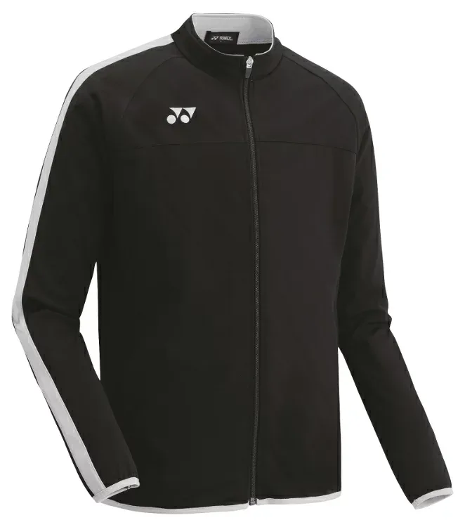 YONEX ヨネックス ユニトレーニングトップ ブラック/シルバー XO FW5007 076 | スポーツウェア トレーニングトップ ジャージ 長袖 上着 トップス UVカット 吸汗速乾 制電 ポリエステル トレーニング 練習 試合 ユニセックス ジュニア キッズ スポーツ アウトドア