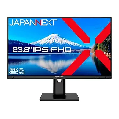 JAPANNEXT 23.8インチ モニター フルHD 1920x1080解像度 IPS ディスプレイ (HDMI/USB-C 給電 (65W) / DisplayPort/スピーカー内蔵/高さ調節/回転(ピボット)機能/VESA対応/ブルーライトカット) JN-IPS238FHDR-C65W-HSP