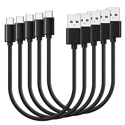 USB Type-C ケーブル 0.5m 5本 USB-A to USB-C 3A充電 USB2.0 高耐久TPE ブラック