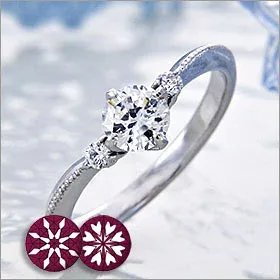 Engagement ring Engagement ring! Directly managed wholesale! Diamond 0.401ct UP G Color VVS1 EXCELLENT H&C Platinum (Pt900) Certificate of Authenticity Round Brilliant Mele Standing Claw