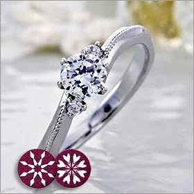 Engagement ring Engagement ring! Directly managed wholesale! Diamond 0.701ct UP G Color VVS1 EXCELLENT H&C Platinum (Pt900) Certificate of Authenticity Round Brilliant Mele Standing Claw