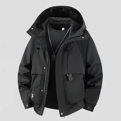 ジャケット メンズ 登山服 マウンテンパーカー アウトドアウェア 防水 防風 撥水 軽量 長袖 大きいサイズ ゆったり 体型カバー プラスサイズ 着痩せ フード付き 防寒着 春秋 レジャー用 通気性 カジュアル シンプル 切り替え ビッグシルエット トレ