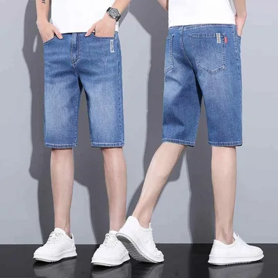 ハーフパンツ メンズ 男性用 5分丈 デニム ショートパンツ 短パン カジュアル ボトムス ズボン ジーンズ 伸縮性 ストレッチ 薄手 通気性 軽量 普段使い アウトドア ゆったり 大きいサイズ 体型カバー 着痩せ 細見え 無地 シンプル 高級感 春夏