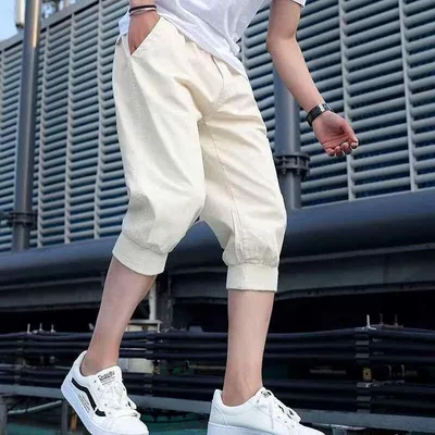 ショートパンツ 男性用 膝下丈 七分丈 ゆったり ハーフパンツ メンズ ボトムス カジュアル ズボン 接触冷感 運動 スポーツウェア 部屋着 ルームウェア アウトドア ジョガーパンツ テーパードパンツ ストリート系 シンプル 無地 吸湿速乾 通気性 伸縮