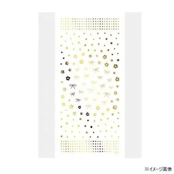 TSUMEKIRA(ツメキラ) ネイルシール(ジェル専用) いっちょこプロデュース ドットフラワー&リボン ゴールド SG-ICH-002