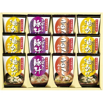 【送料無料・包装無料・のし無料】フリーズドライ「お味噌汁三種の味詰合せ」 KF-CO(B4)