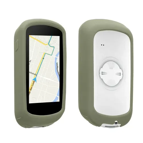 kwmobile Garmin Edge Explore 2対応 ケース - シリコン GPS サイクルコンピュータ カバー 自転車 ナビ 保護ケース バンパー ソフト パステルグリーン / ホワイト